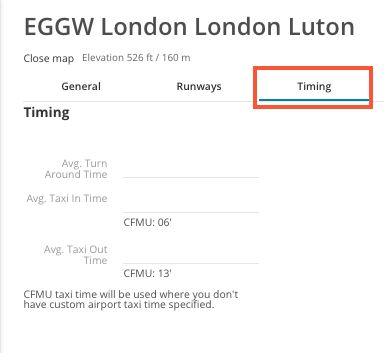 Airports Module Turn Around Timing